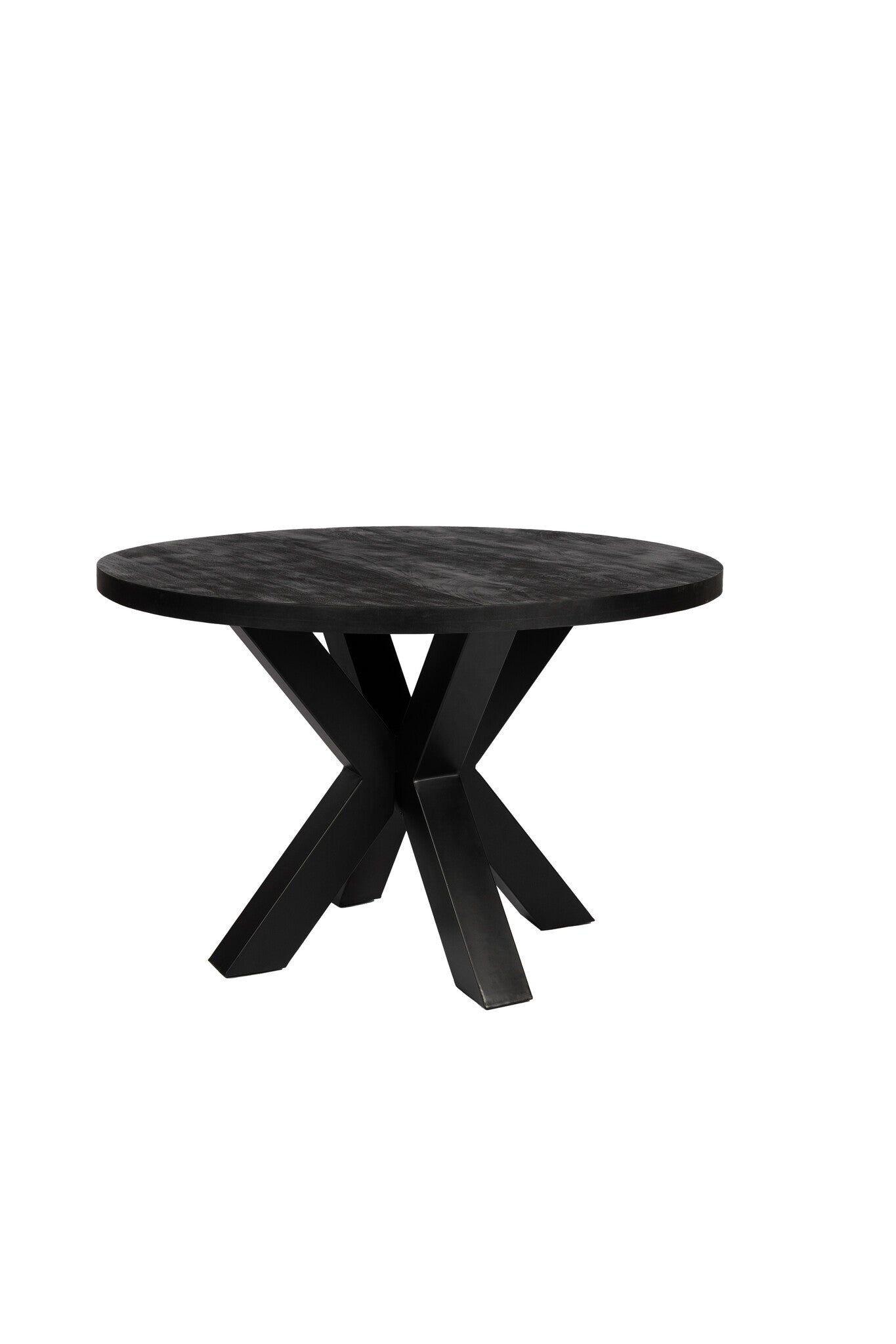 Ronde Eettafel - 120cm - Zwart - Dik Frame - Mangohout