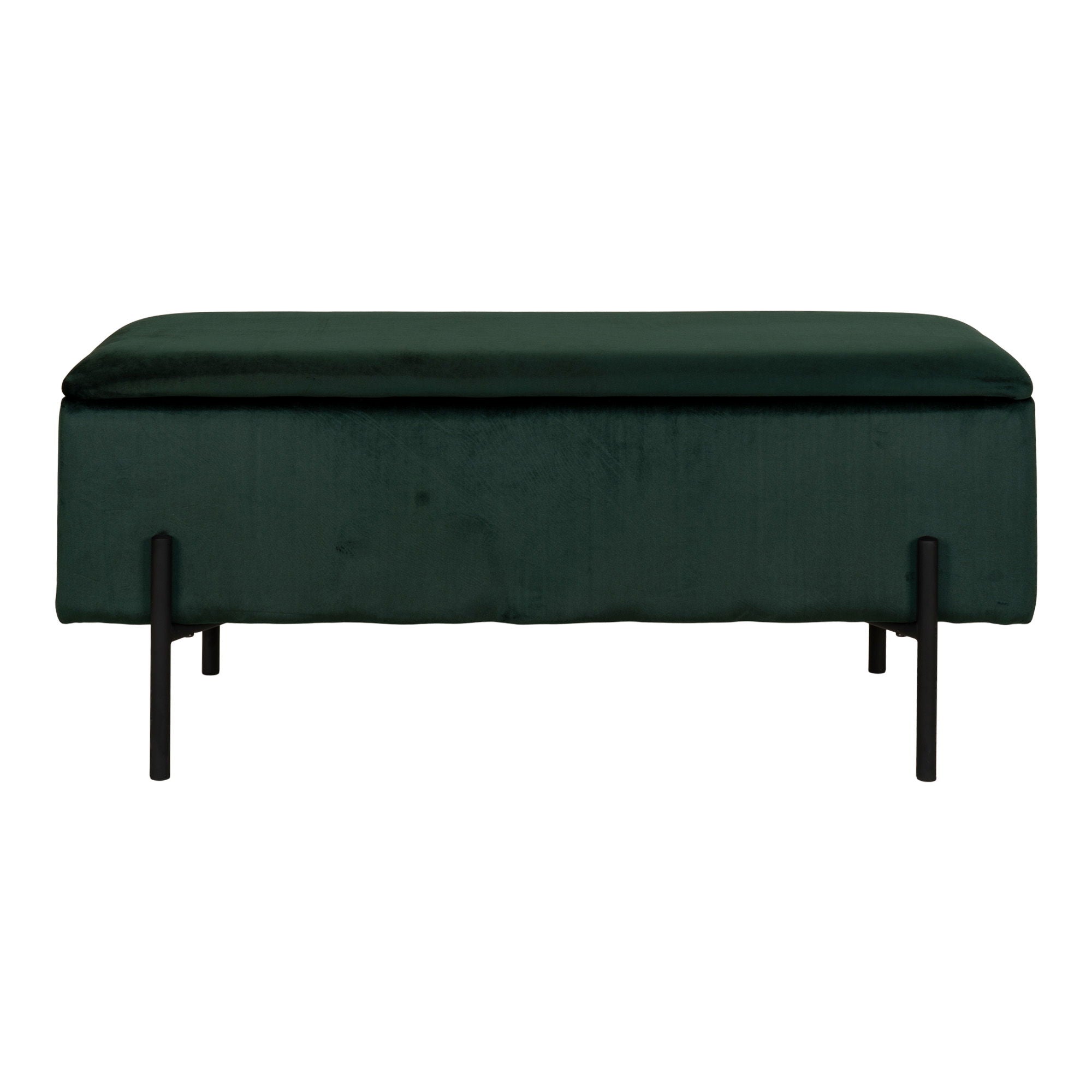 Watford Bench - Bench in green velvet with storage HN1206