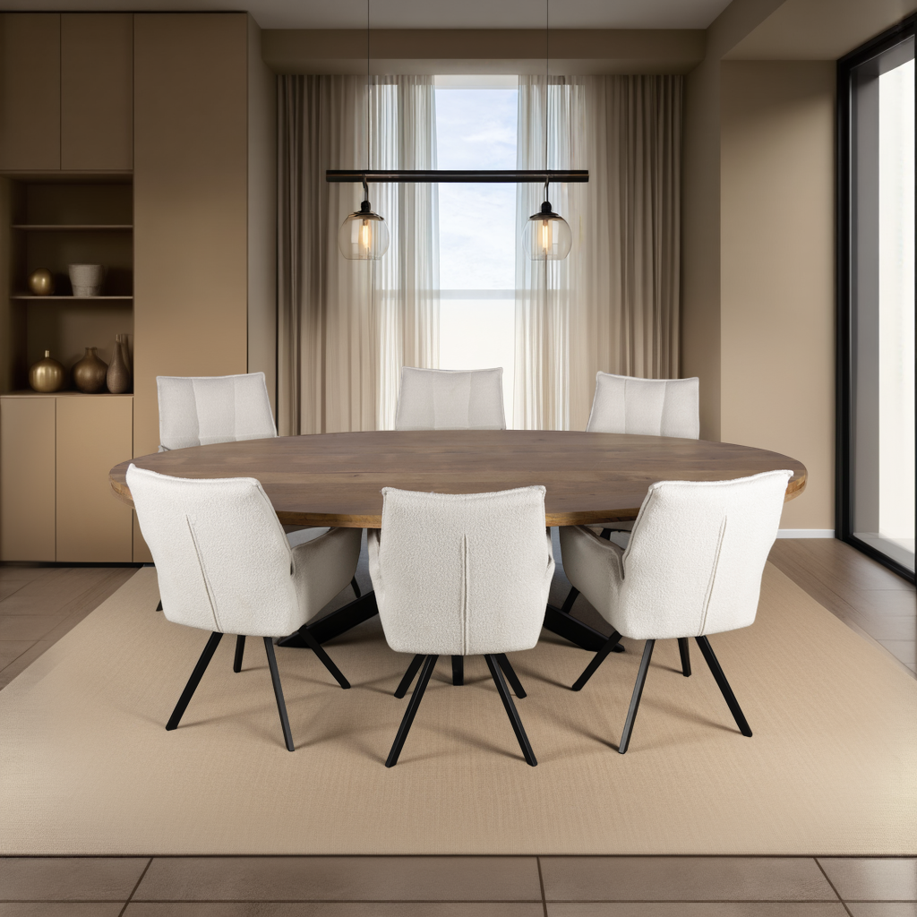 Ovale Eettafel - 200cm - Naturel - Mangohout
