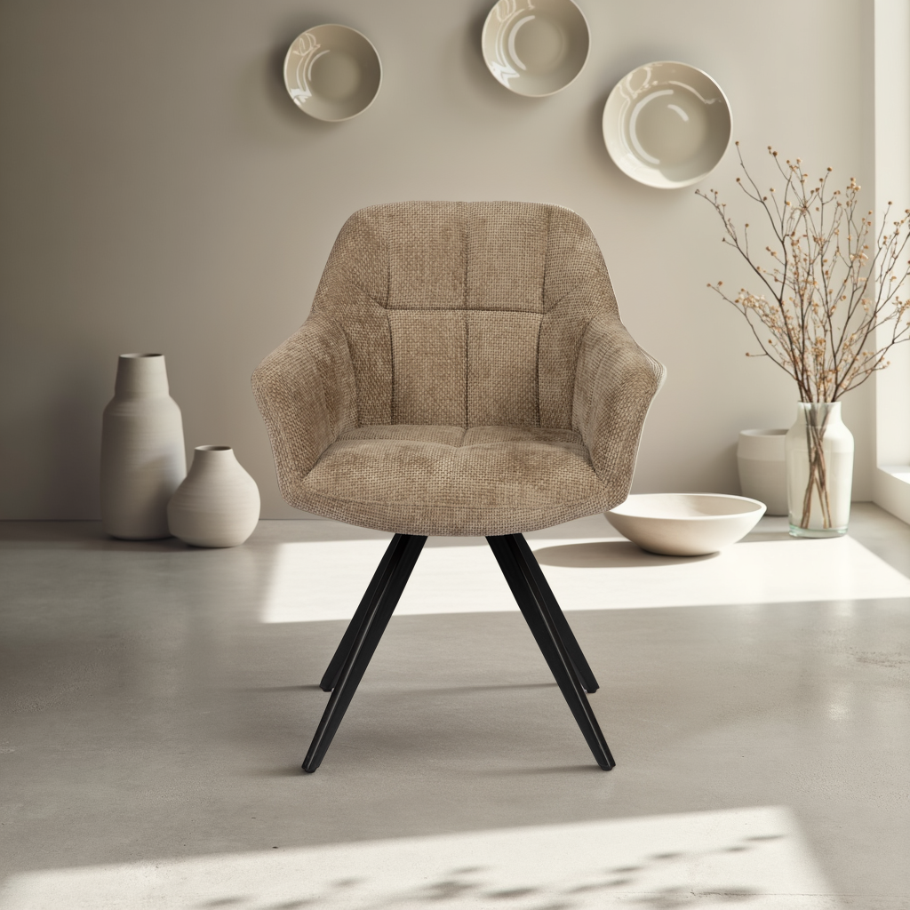 Stoel Beauty Taupe – Draaibare Eetkamerstoel