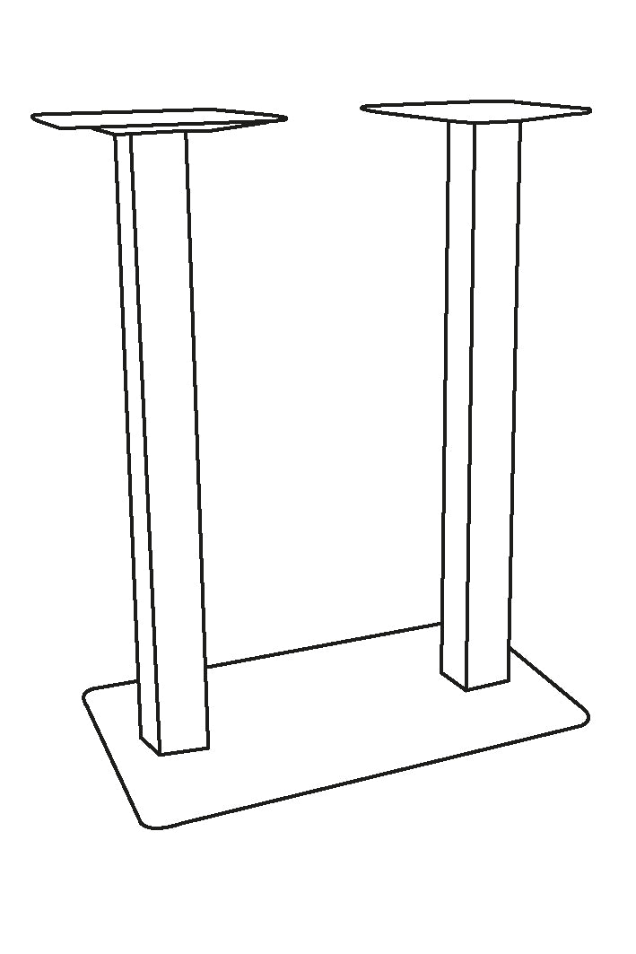 Bartafel Tafelpoot Dubbel - Zwart - Metaal 92 cm