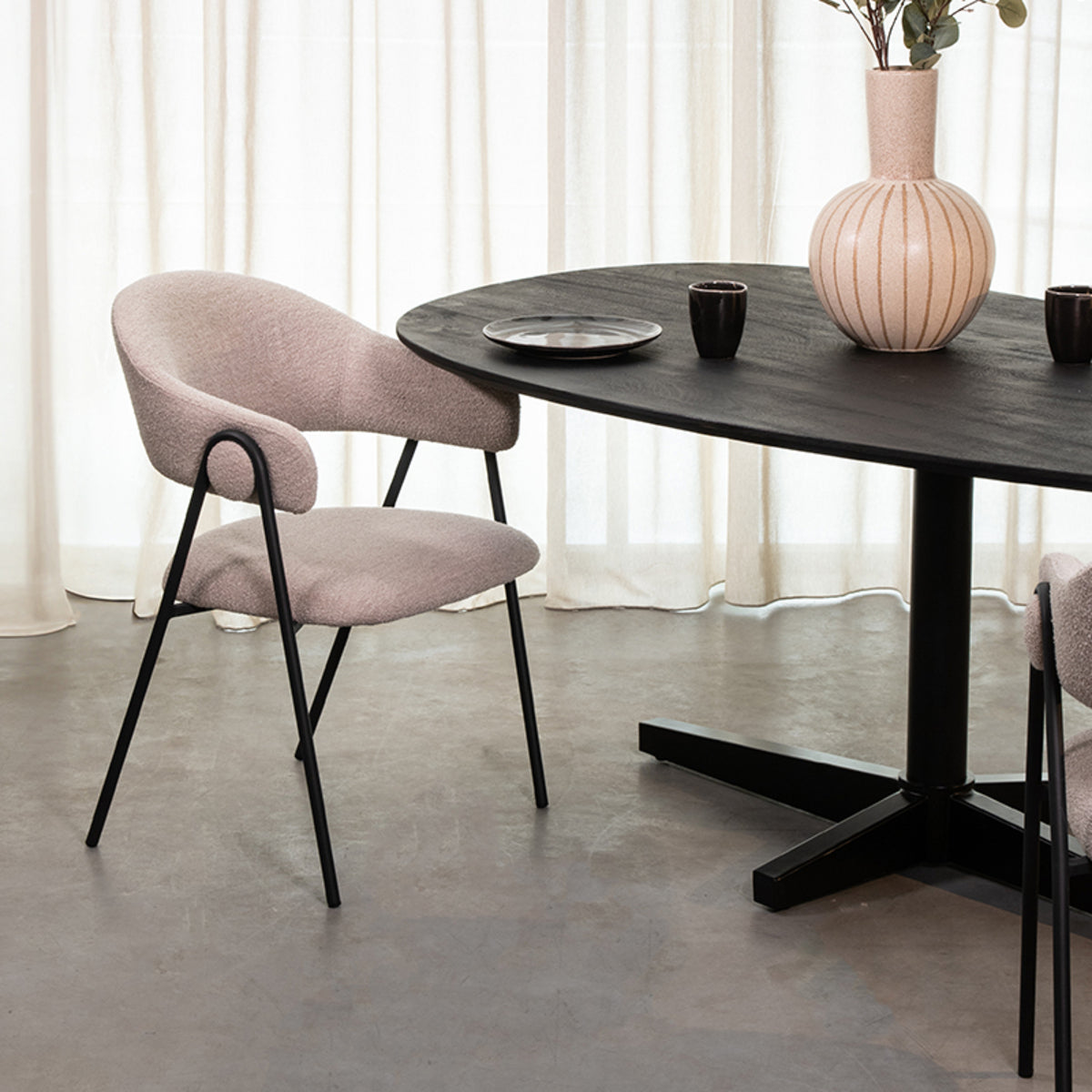 Eetkamerstoel Lowen - Naturel - Boucle