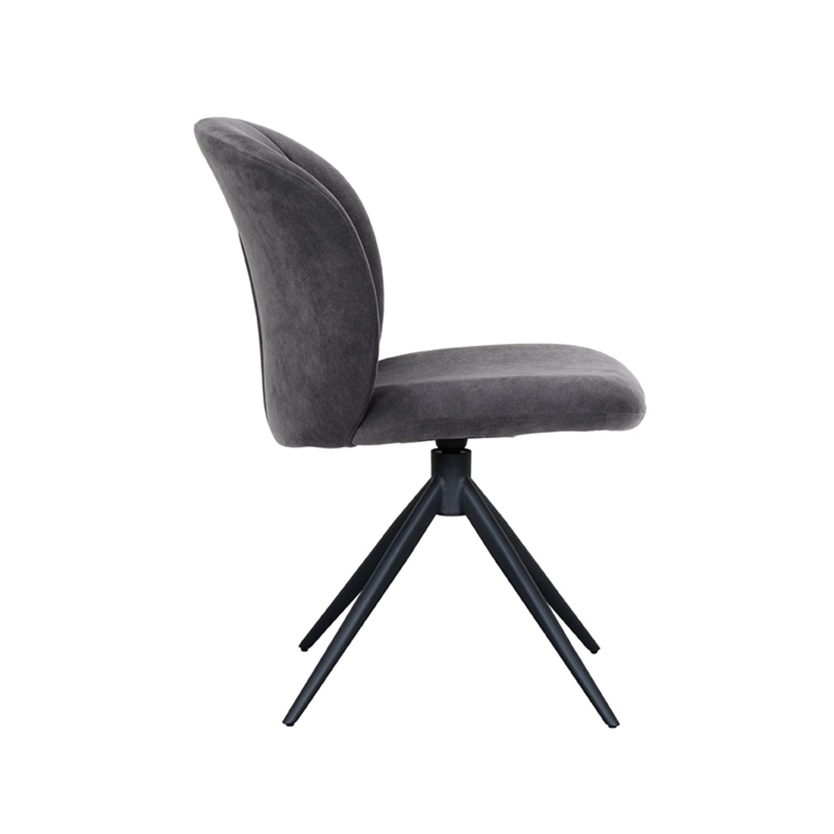 Eetkamerstoel Kimo - Antraciet - Fluweel
