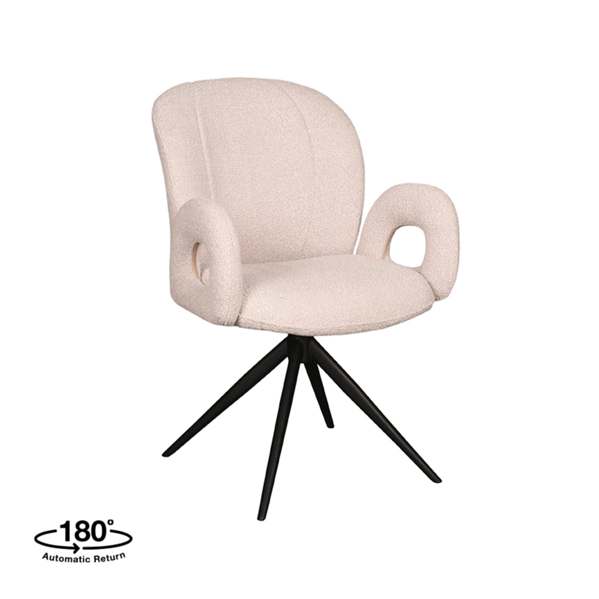 Eetkamerstoel Neo - Naturel / zwart - boucle