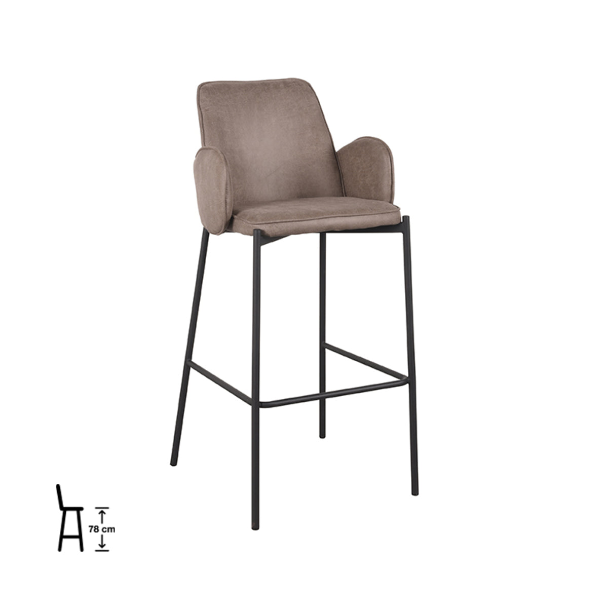 Barkruk Joni - Taupe - Microfiber