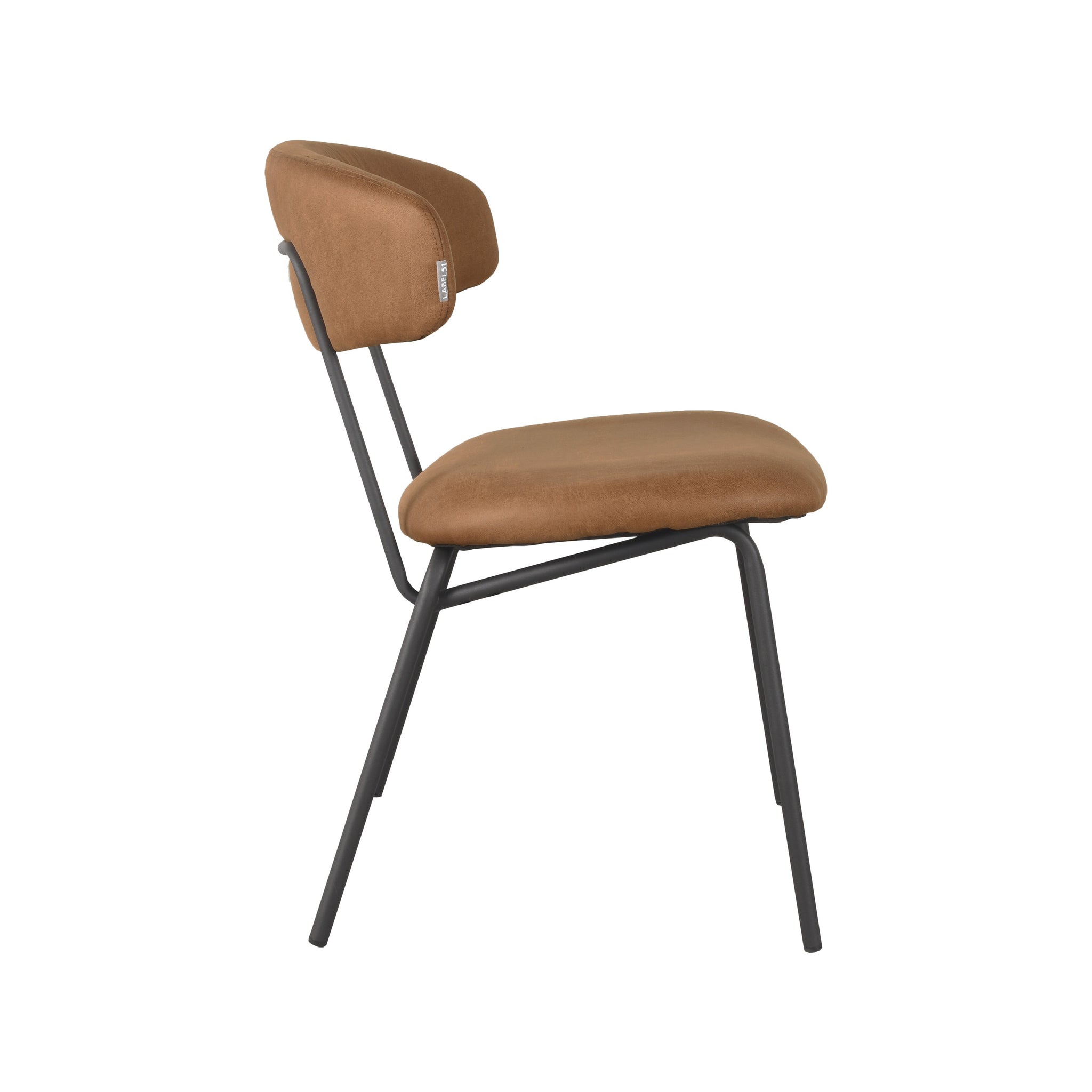 LABEL51 Eetkamerstoel Zack - Cognac - Microfiber