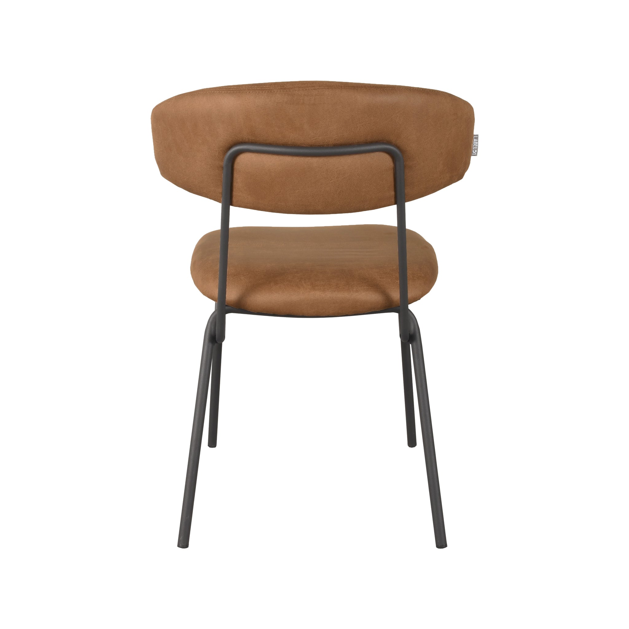 LABEL51 Eetkamerstoel Zack - Cognac - Microfiber