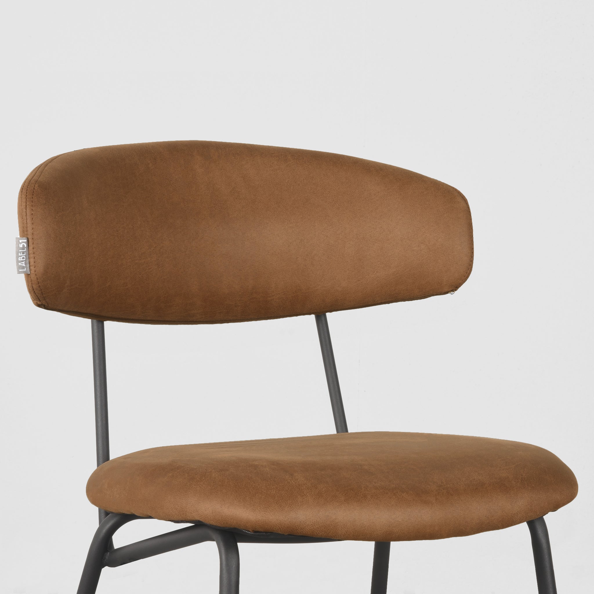 LABEL51 Eetkamerstoel Zack - Cognac - Microfiber