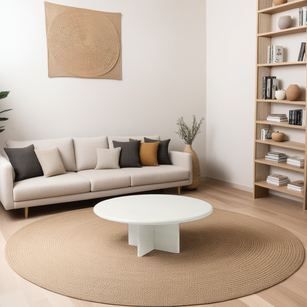 Ronde Salontafel - 80 cm - Wit - Mangohout