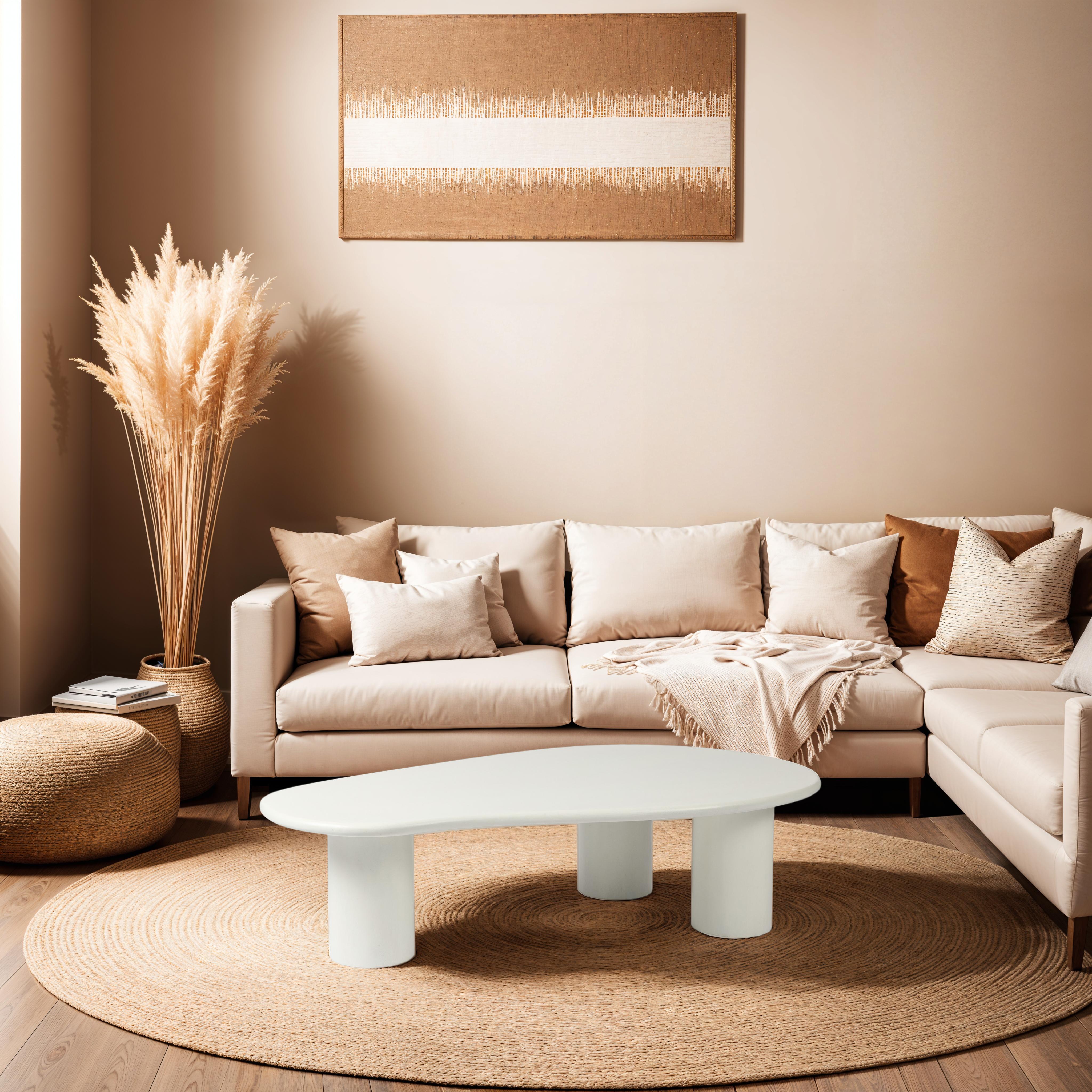 Organische Salontafel - 120 cm - Wit - Mangohout