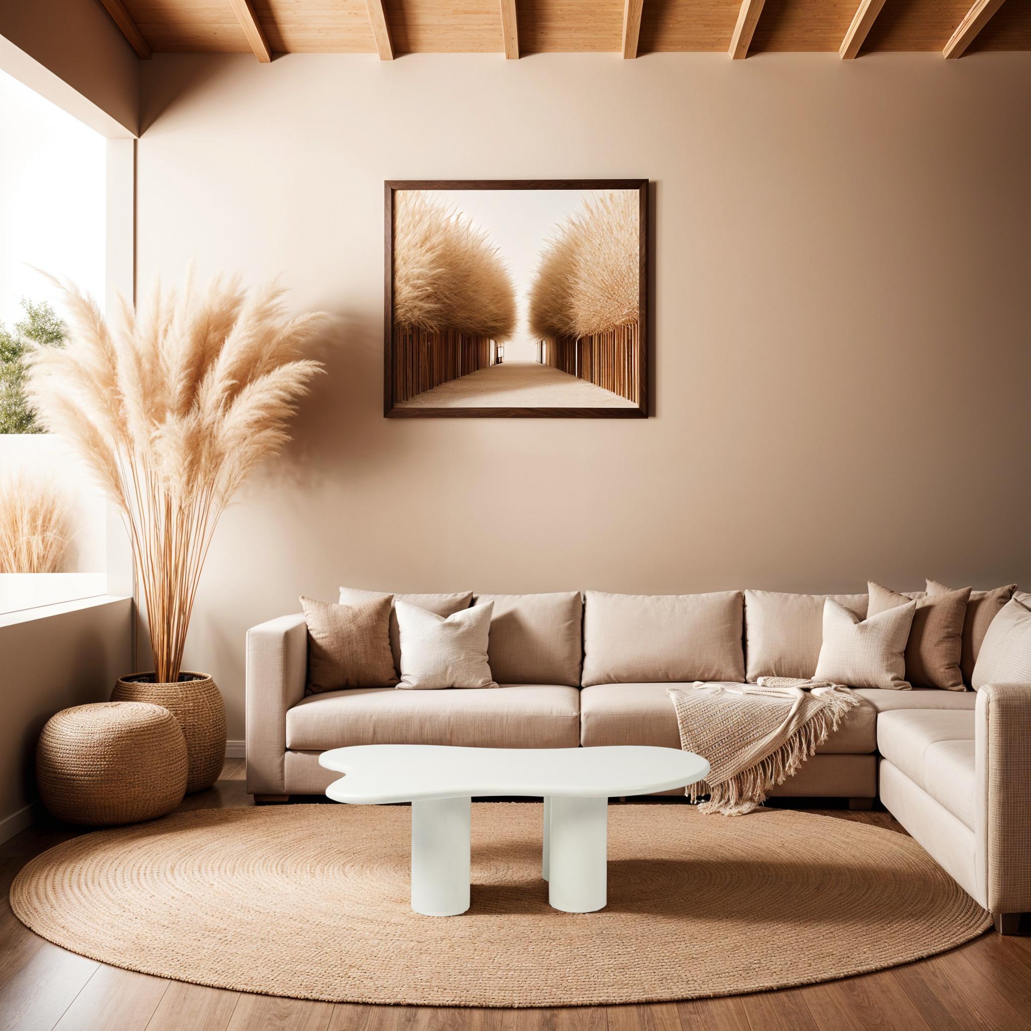 Organische salontafel - 110 cm - Wit - 4 poten - Mangohout