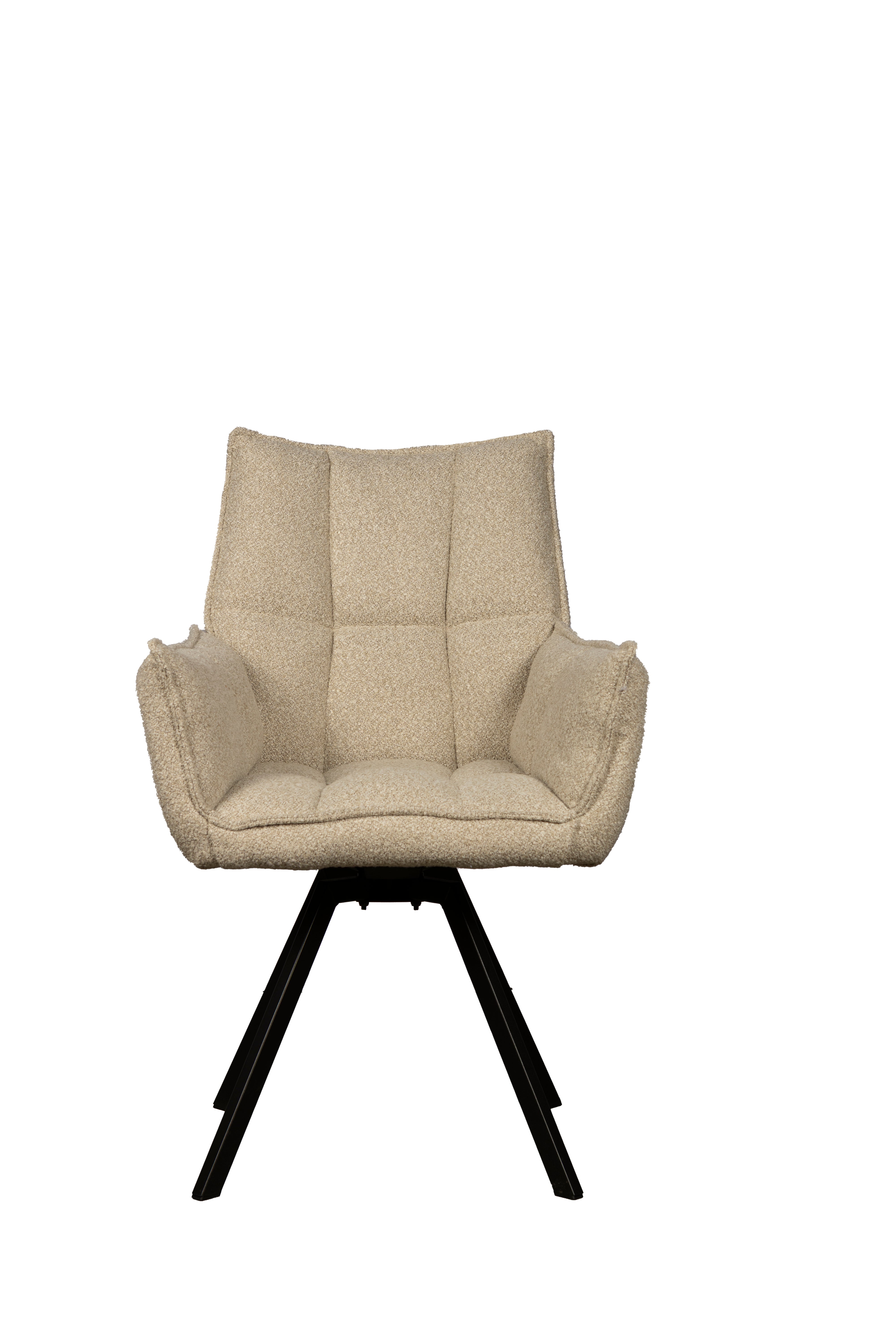Combi Deal Zwarte Ronde Eettafel + 4 Naturel St tropez Draaistoelen
