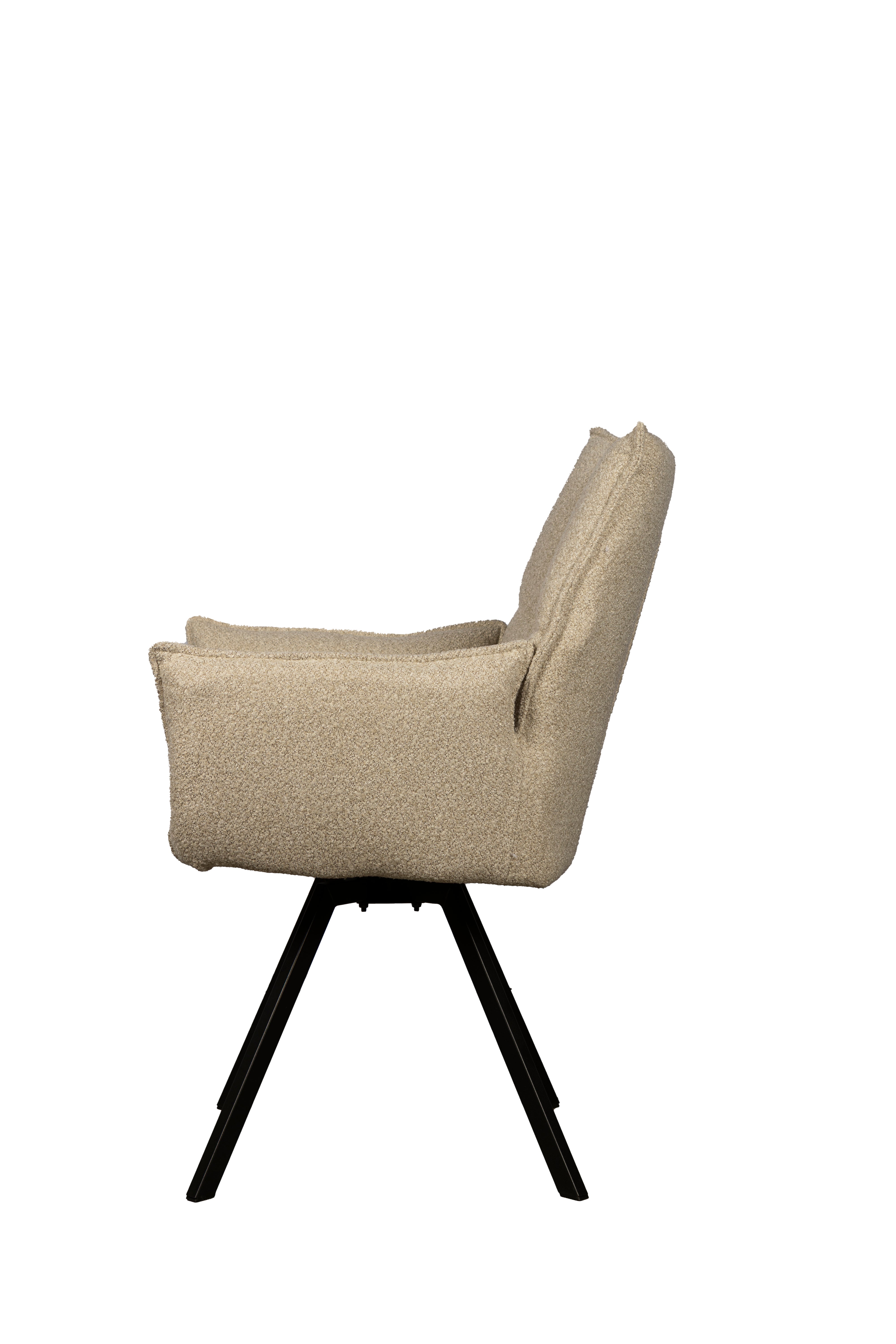 Combi Deal Zwarte Ronde Eettafel + 4 Naturel St tropez Draaistoelen