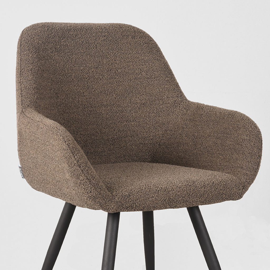 LABEL51 Eetkamerstoel Fender - Bruin - Boucle