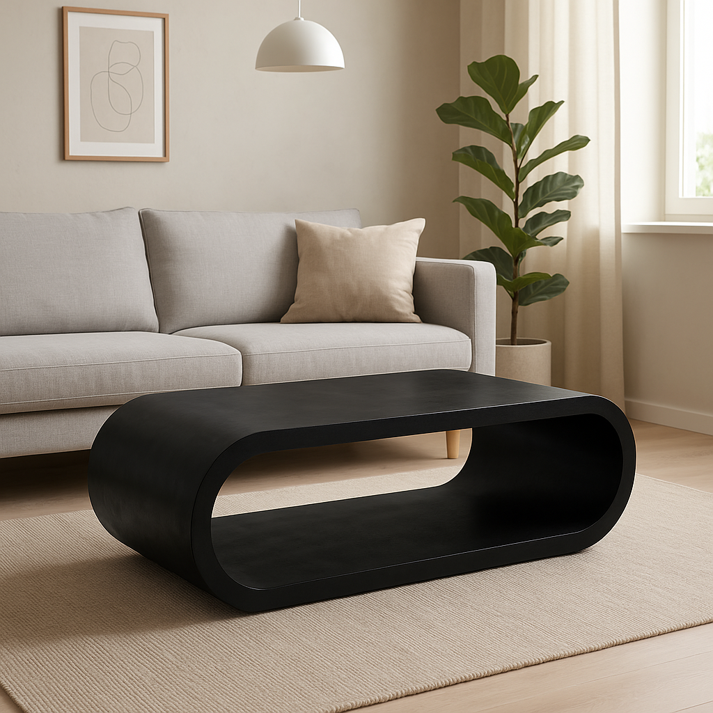 Salontafel Elegance – 110 cm – Zwart – Mangohout