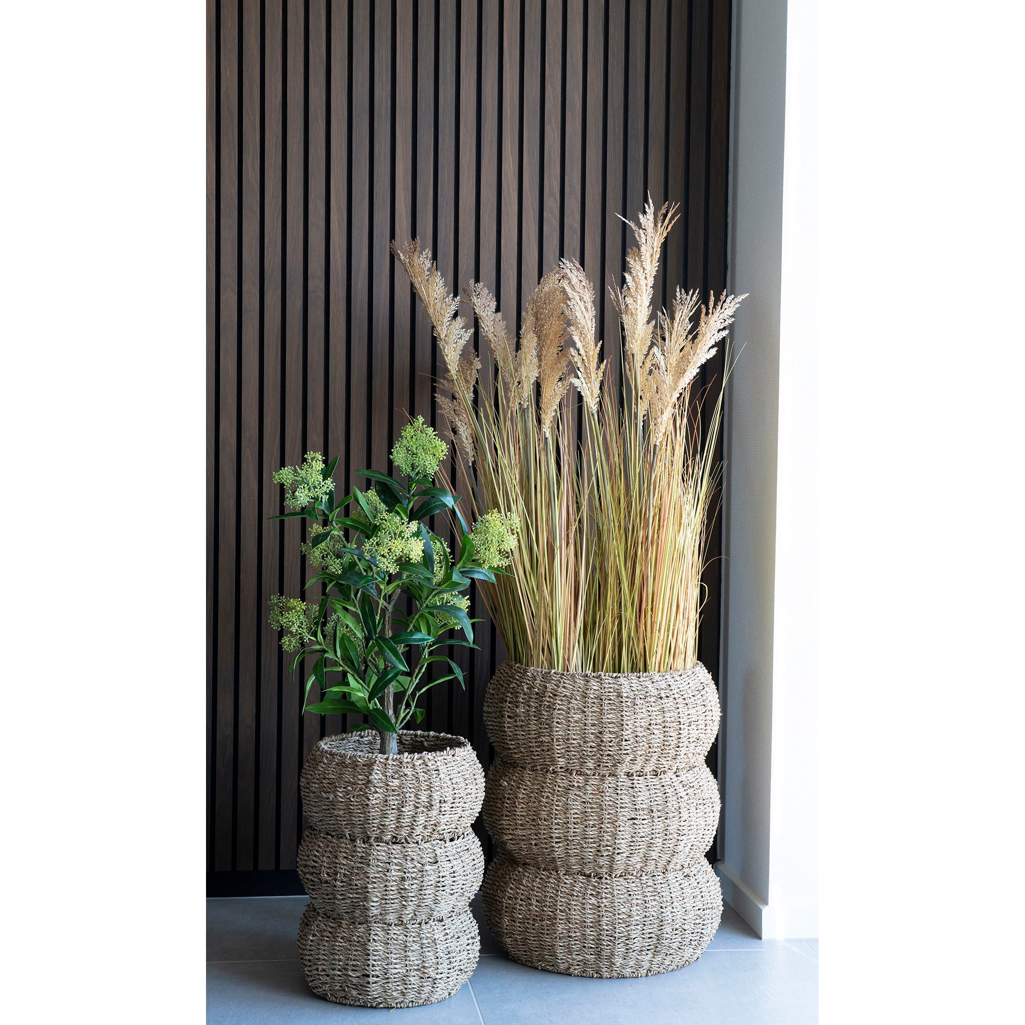 Sarbas Baskets - Baskets in seagrass, nature, round, set of 2