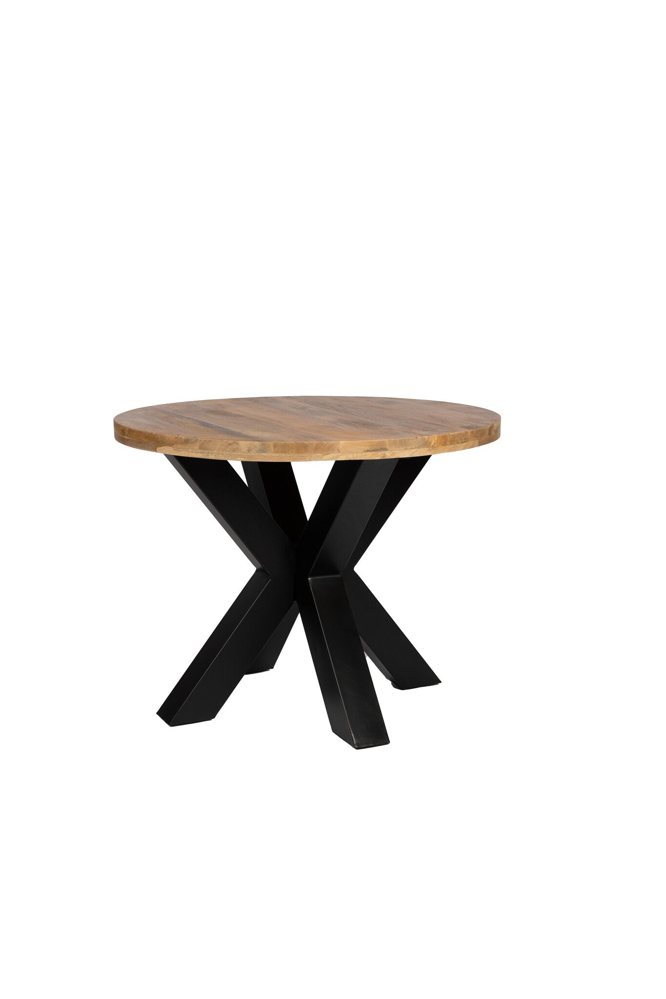 Ronde eettafel - 100 cm - Naturel - Mangohout - Dik frame