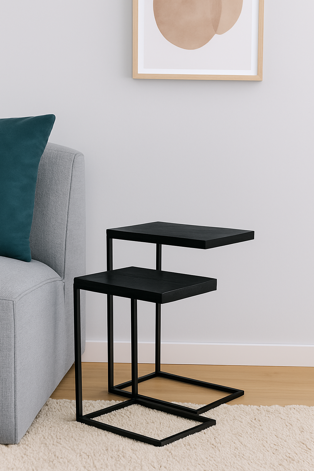 Laptoptafel Set van 2 – Zwart – Mangohout