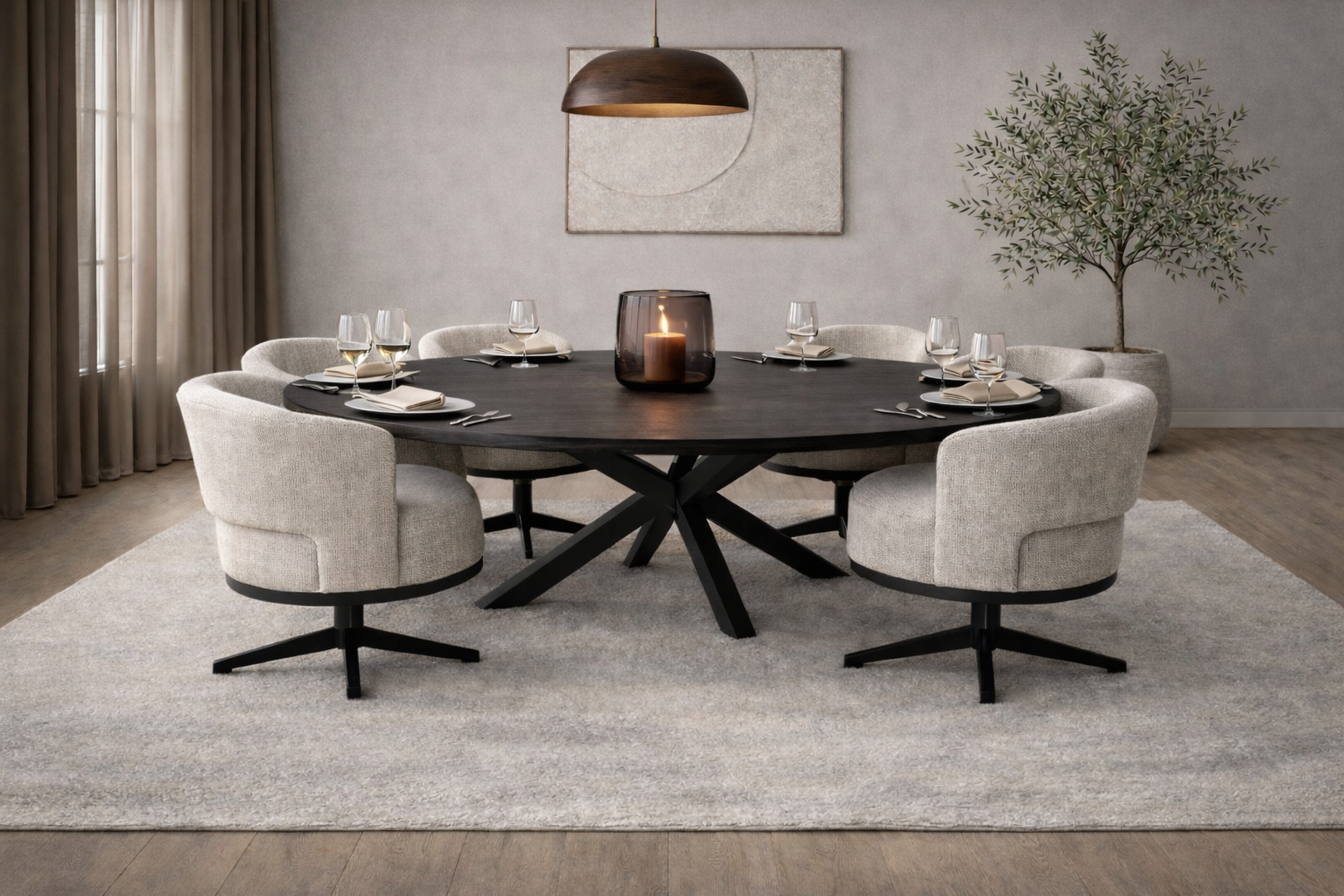 Stoel brace Créme – Draaibare Eetkamerstoel