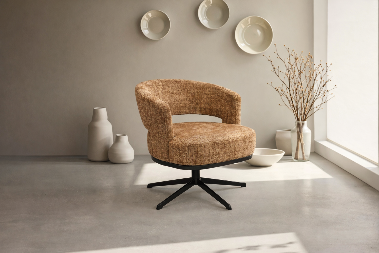 Stoel Brace cinnamon – Draaibare Eetkamerstoel