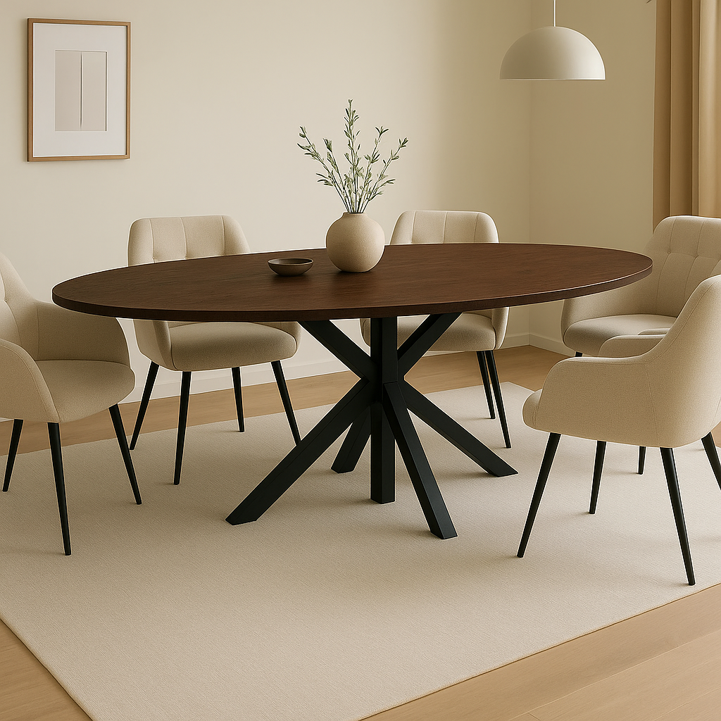 Ovale Eettafel - 260cm - Gerookt - EIkenhout