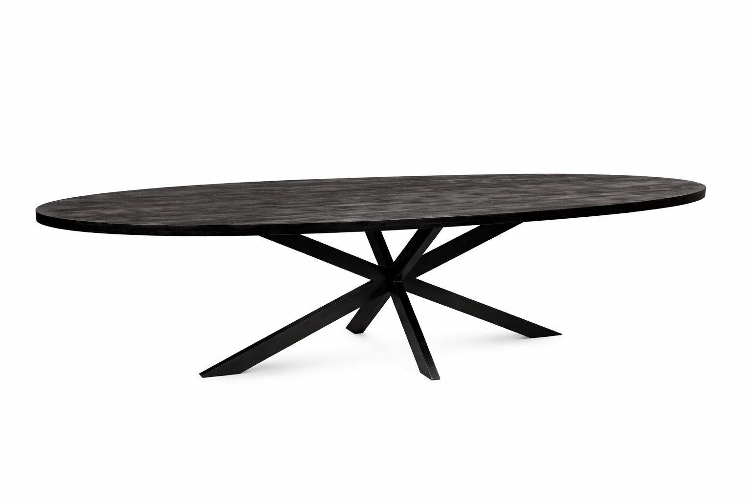 Ovale eettafel - 280 cm - Zwart - Mangohout