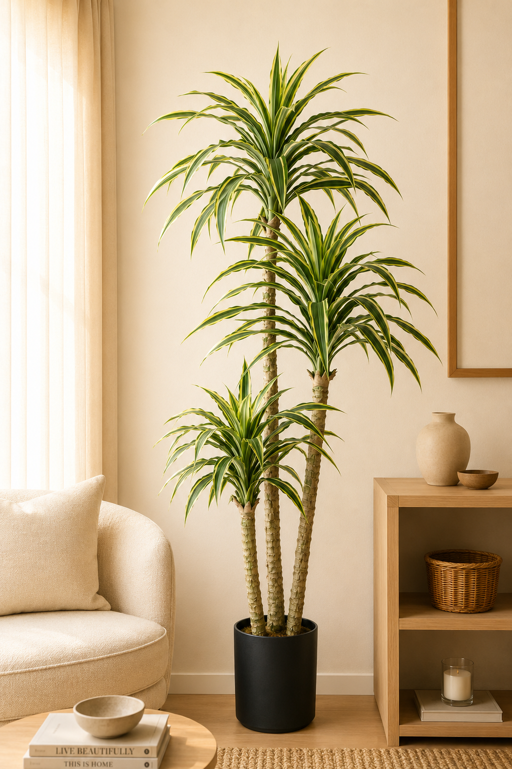 Kunstplant Yucca 140 cm - Robuuste uitstraling