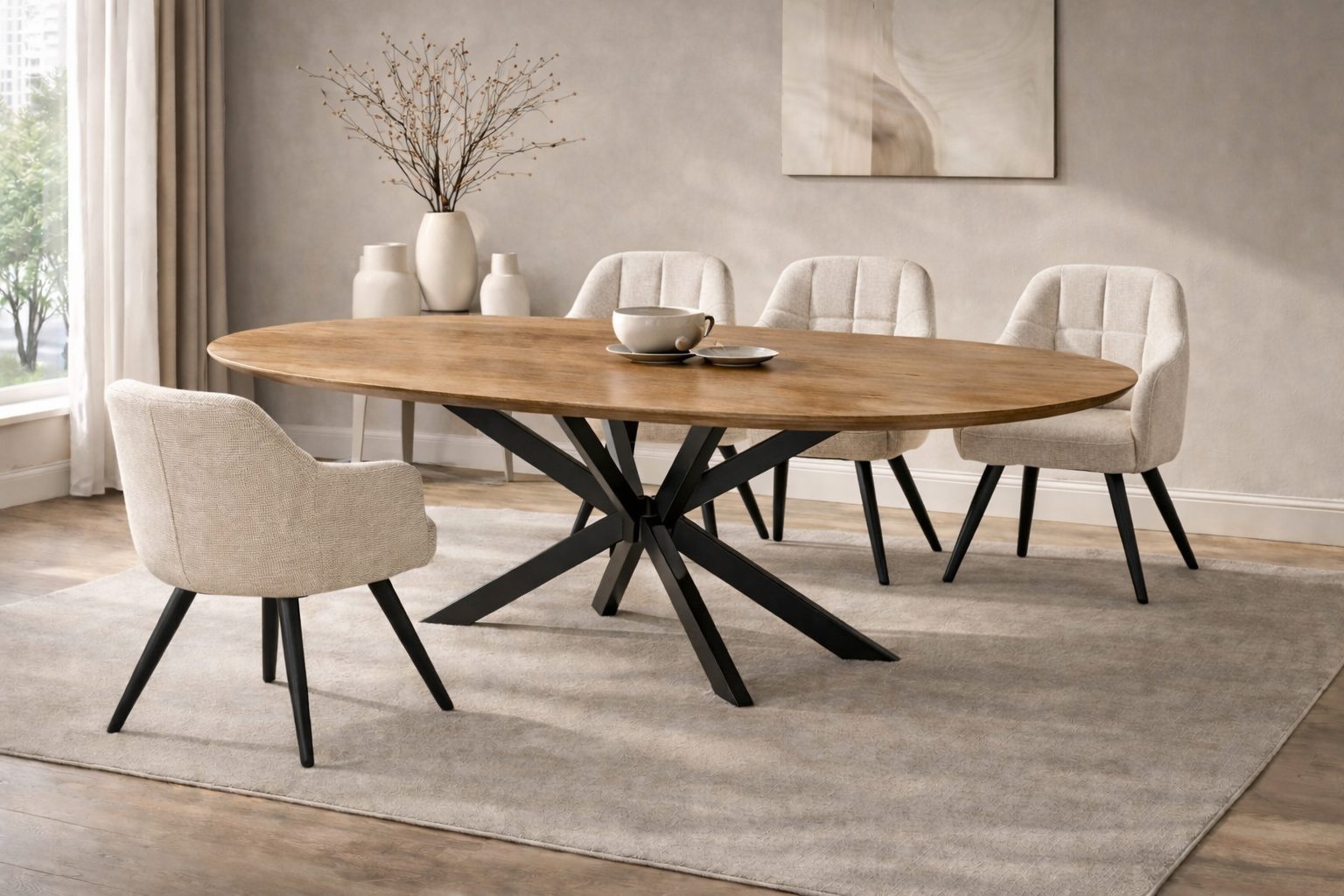 Eettafel Organisch – 200 cm – Naturel – Mangohout