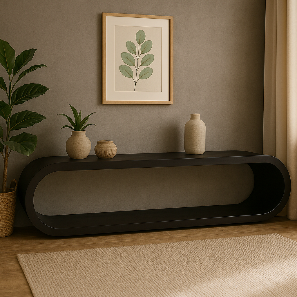 Tv-meubel Elegance – 170 cm – Zwart – Mangohout