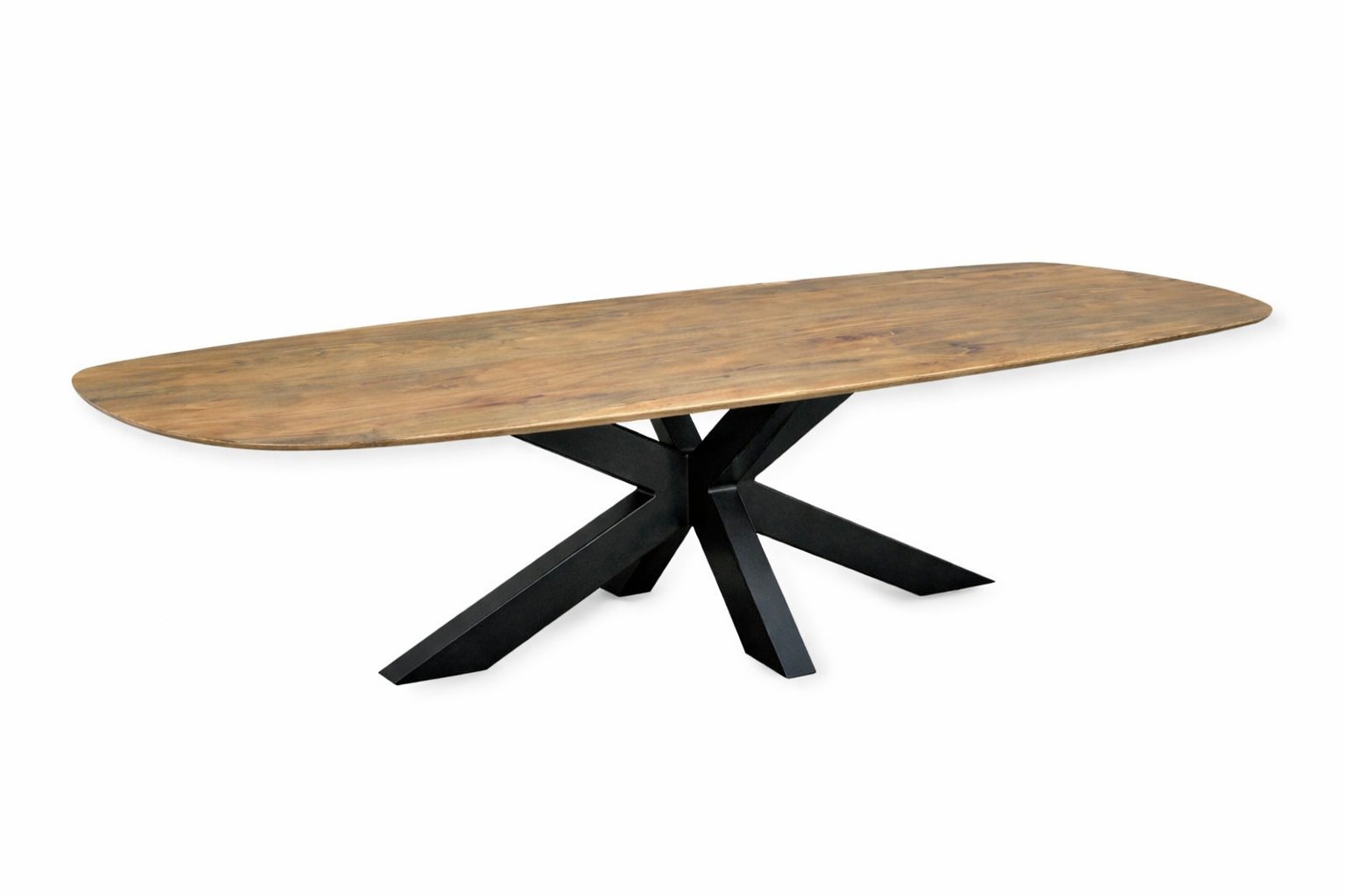 Deens ovale eettafel - 240 cm - Naturel - Mangohout extra dik frame