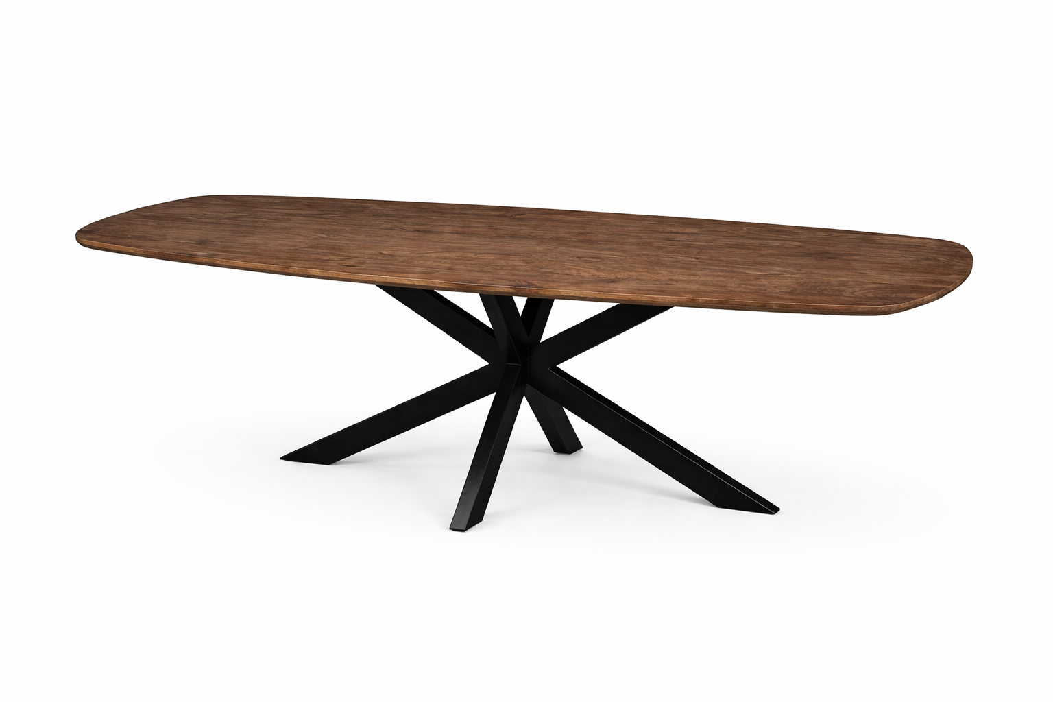 Deens ovale eettafel - 160 cm - walnoot - mangohout