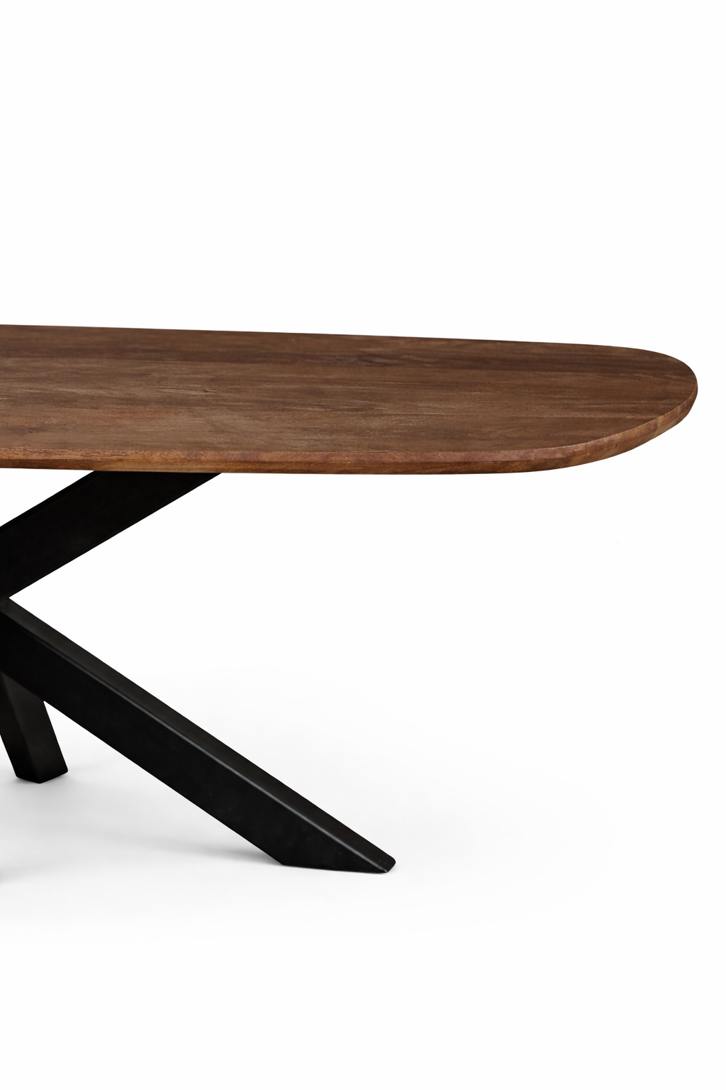 Deens ovale eettafel - 160 cm - walnoot - mangohout