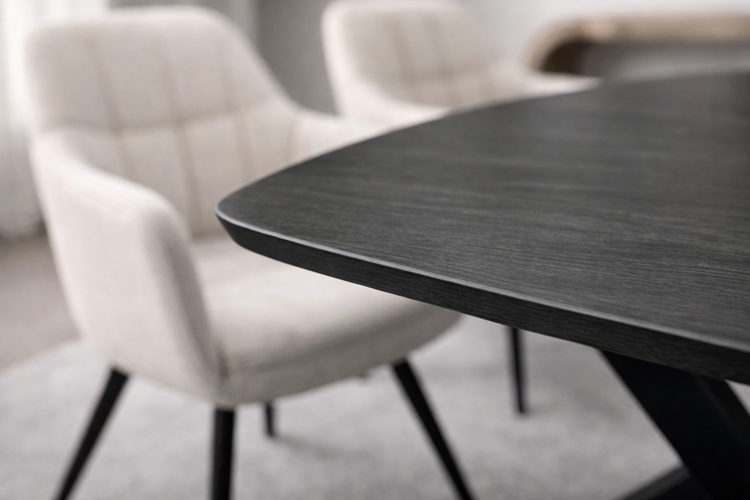 Eettafel Deens Rond – 100 cm – Zwart – Mangohout