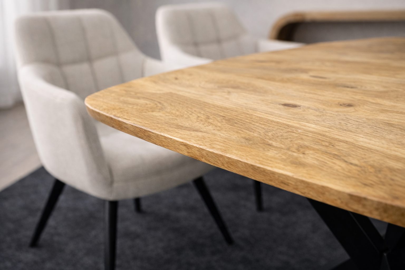 Eettafel Deens Rond – 110 cm – Naturel – Mangohout