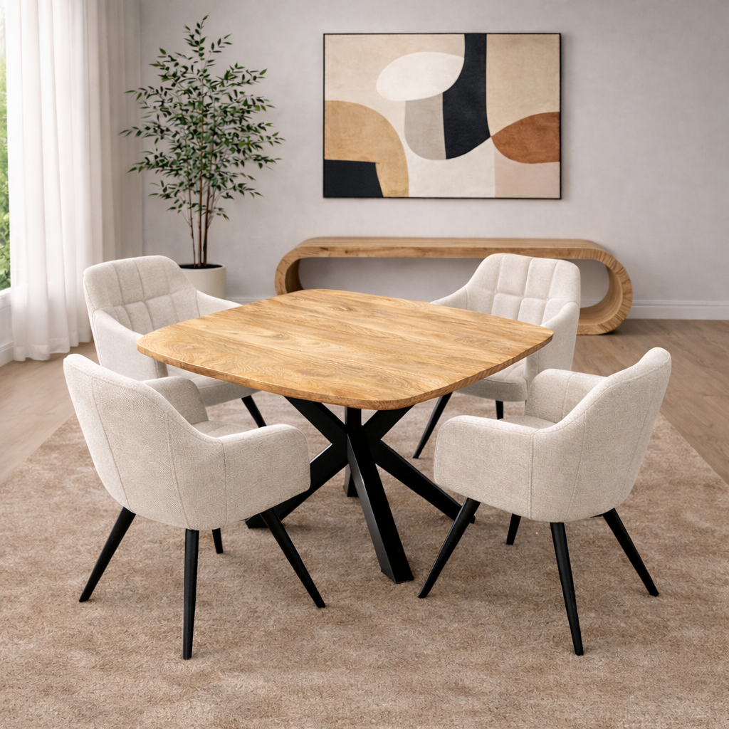 Eettafel Deens Rond – 110 cm – Naturel – Mangohout