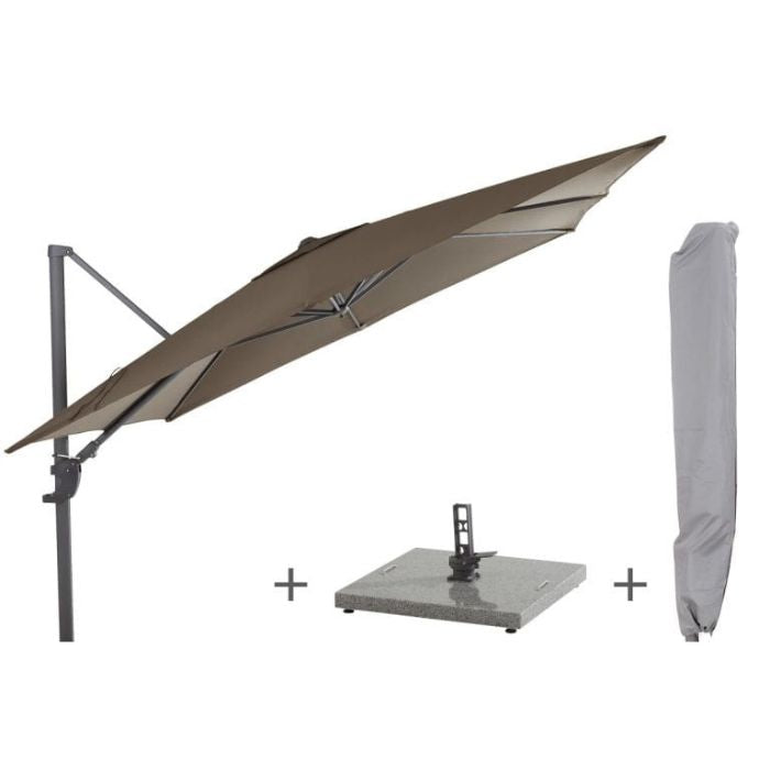 4 Seasons Outdoor Parasol Horizon Taupe package deal