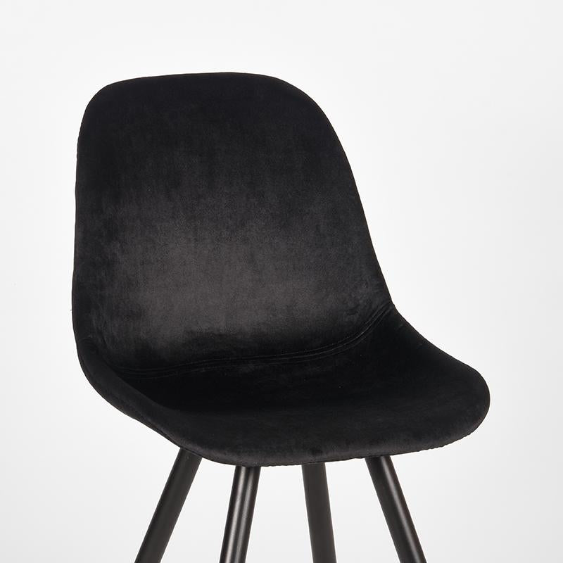 Eetkamerstoel Capri - Zwart - Fluweel