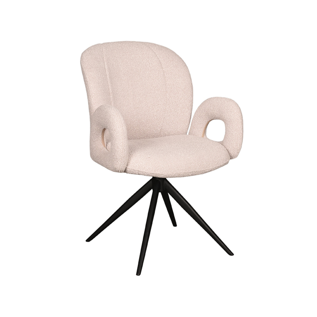 Eetkamerstoel Neo - Naturel / zwart - boucle