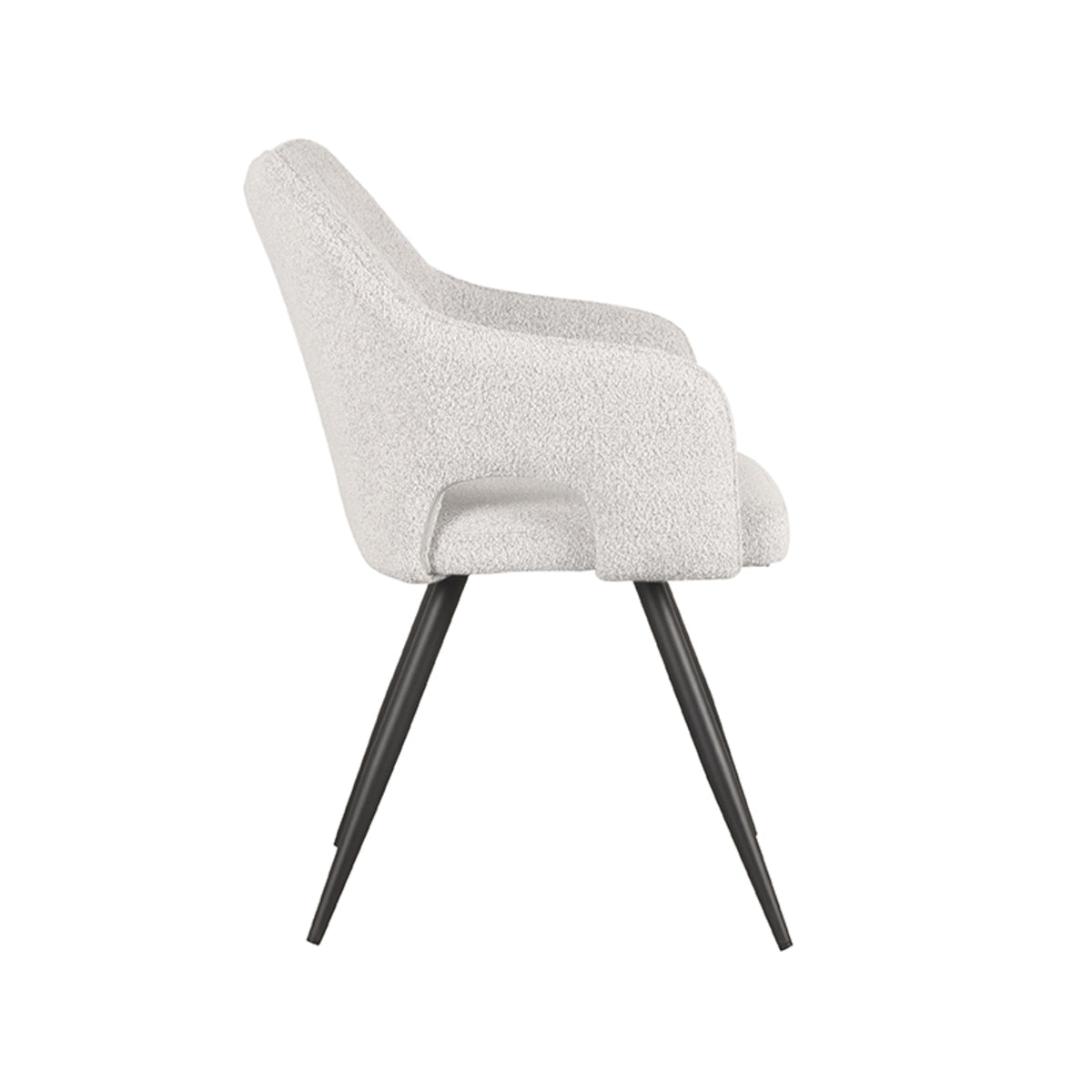 Eetkamerstoel Noud - Wit - Velours