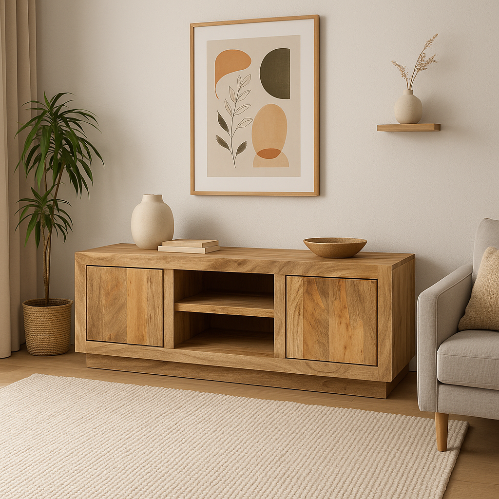 Tv-meubel Cannes – 145 cm – Naturel – Mangohout