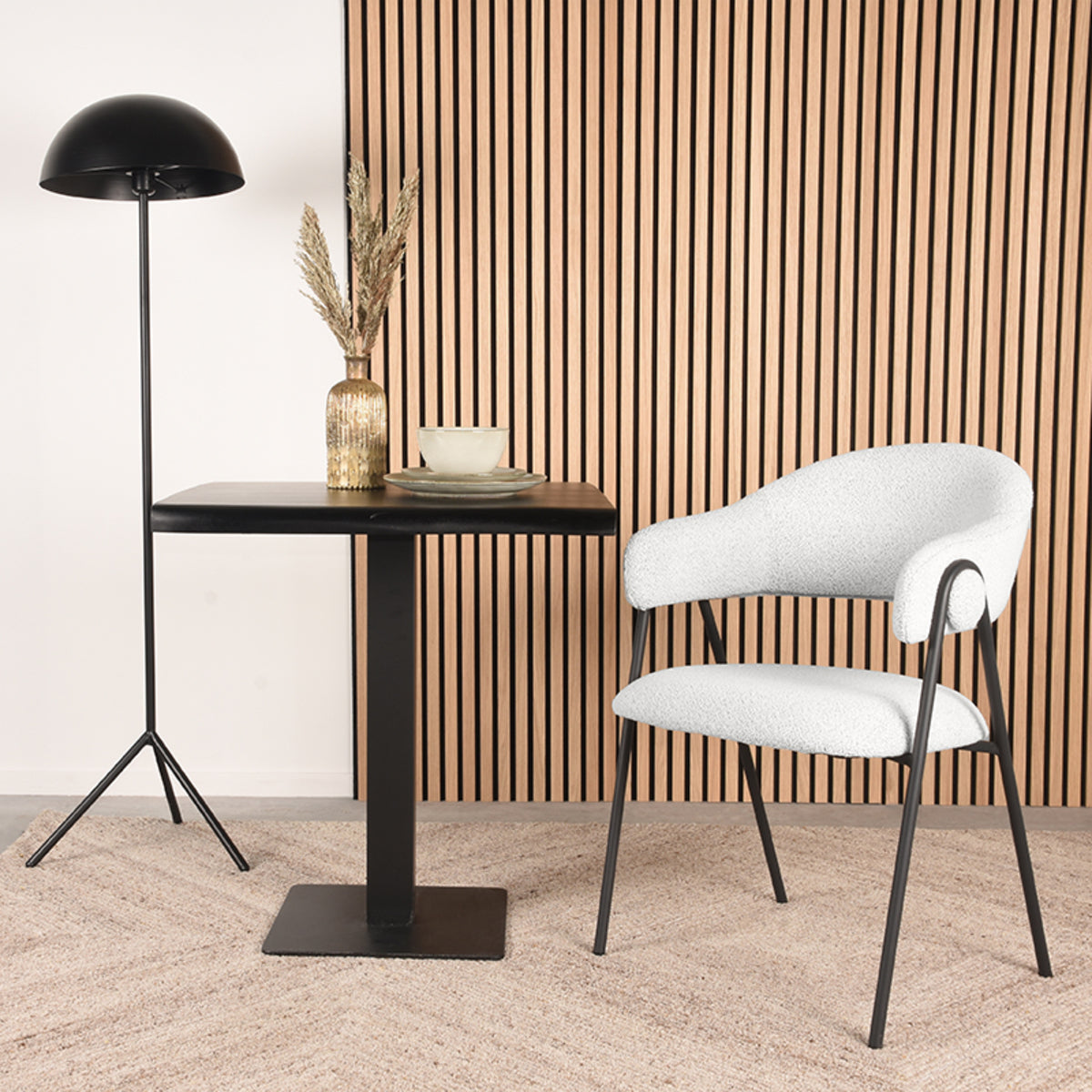 Eetkamerstoel Lowen - Ecru - Boucle