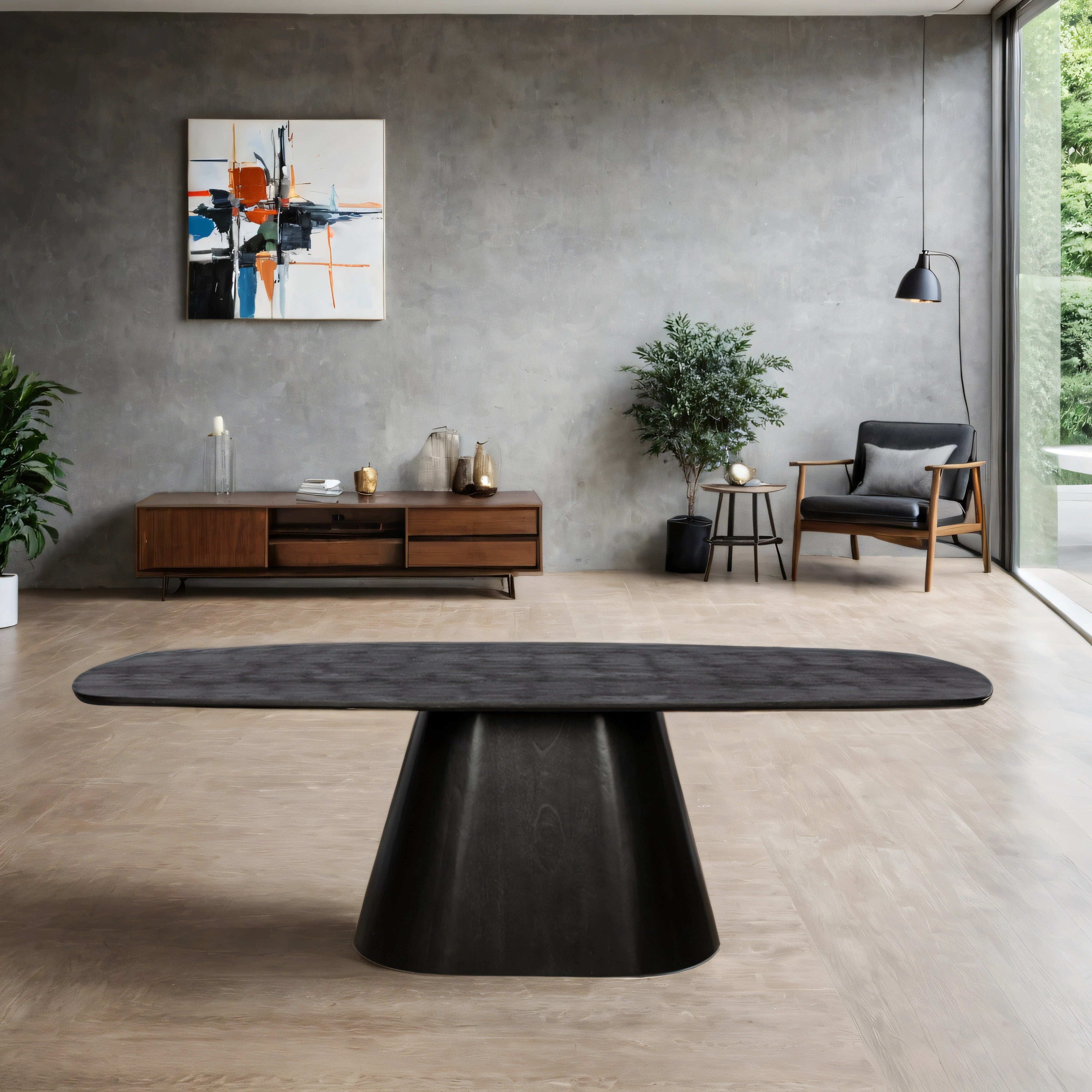 Ovale onderstel - Zwart – Mangohout