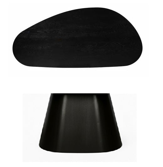 Organische Eettafel met Kolompoot – 260 cm – Zwart – Mangohout - List Editie