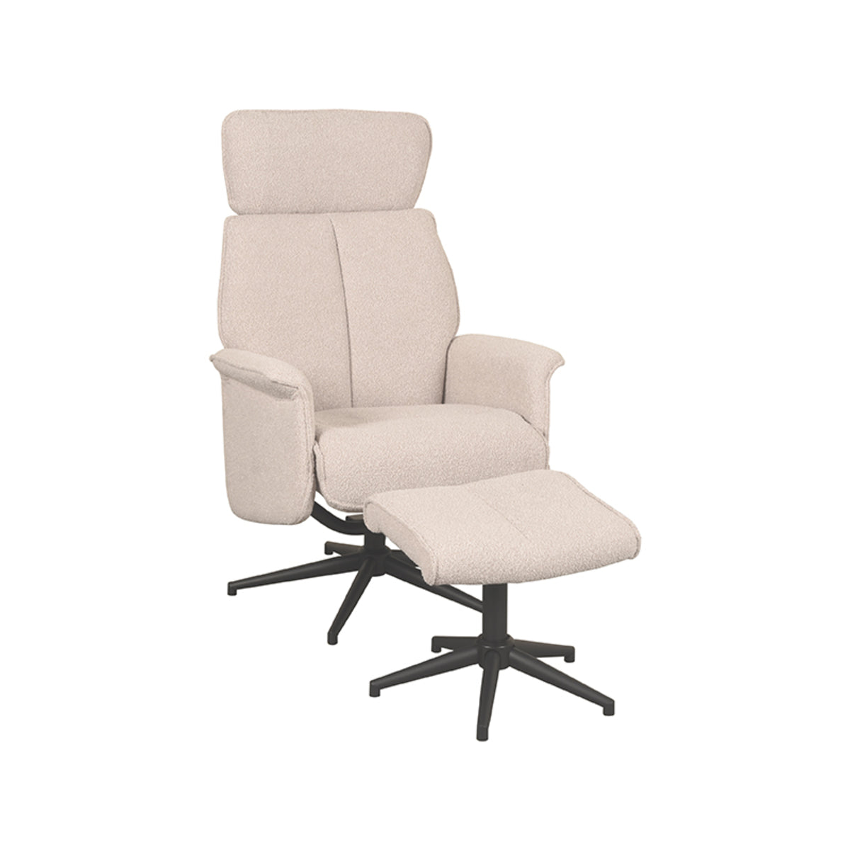 Relaxfauteuil Verdal + Ottomane - Naturel - Bouclé