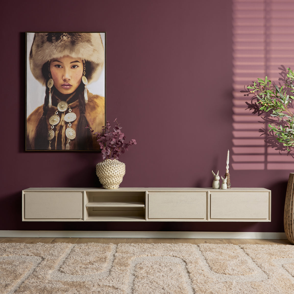 Zwevend tv meubel Ambiance Naturel | 120 cm