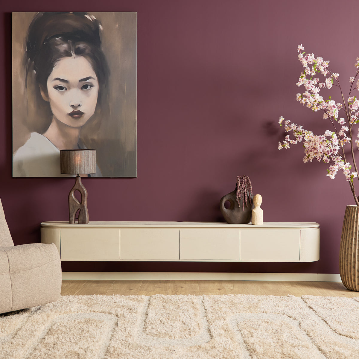 Zwevend tv meubel Ambiance Naturel | 120 cm