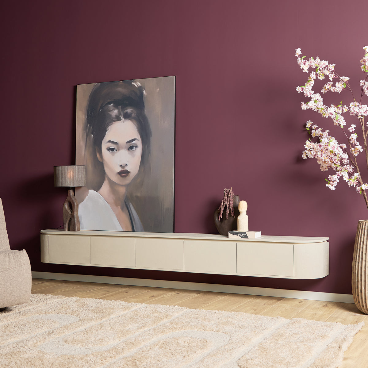 Zwevend tv meubel Ambiance Naturel | 120 cm
