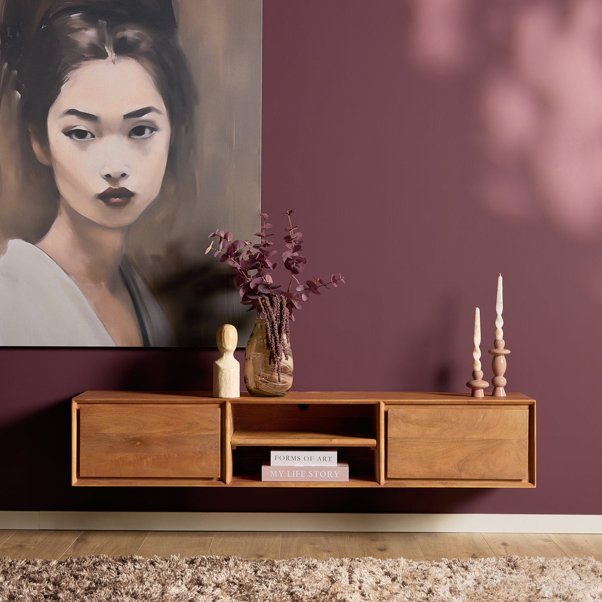 Zwevend tv meubel Ambiance Naturel | 120 cm