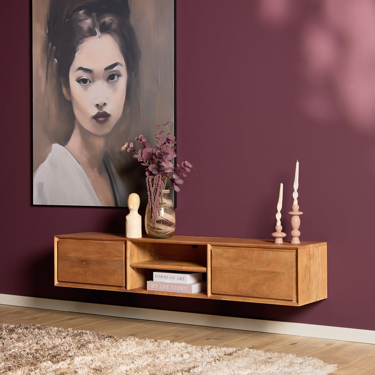 Zwevend tv meubel Ambiance Naturel | 120 cm