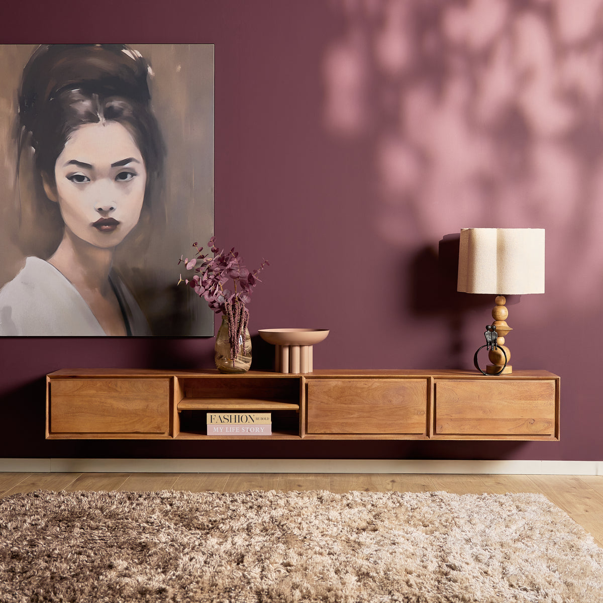 Zwevend tv meubel Ambiance Naturel | 120 cm